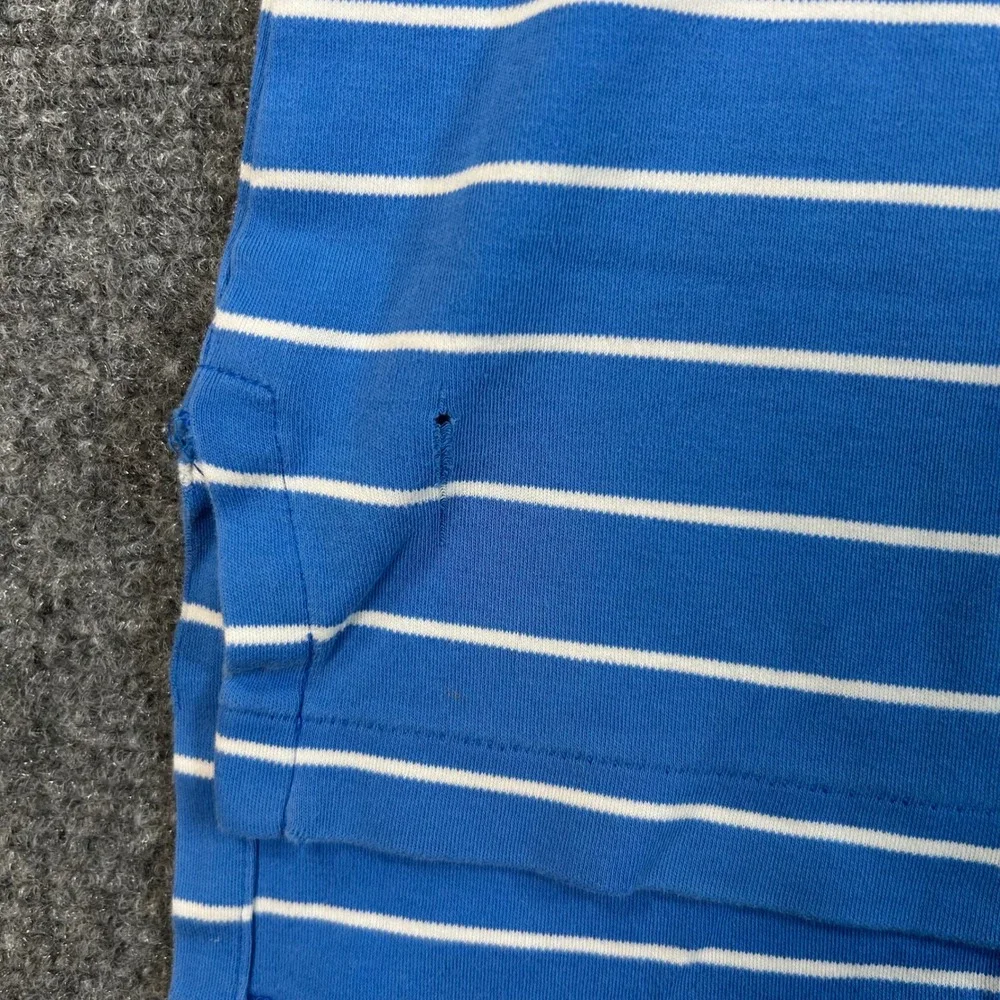 Polo Ralph Lauren Polo Shirt Mens‎ XLT Blue White Striped Short Sleeve Preppy